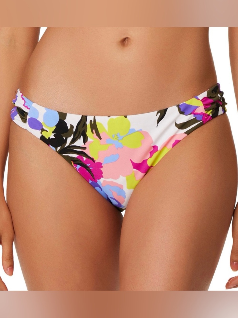 Bar III Paradise Garden Tab-side Hipster Bikini Bottoms Womens Medium Multicolor
